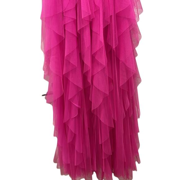 B. Darlin Sweetheart Neck Corset Ruffle Front Slit Long Dress 11/12 - Picture 5 of 6